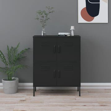 vidaXL Opbergkast 80x35x101,5 cm staal zwart, Verzenden, Nieuw
