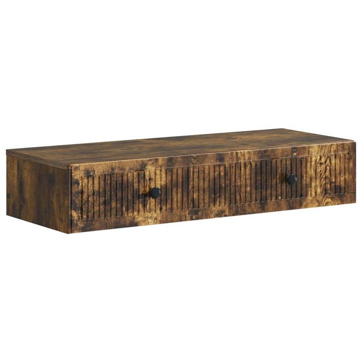vidaXL Wandgemonteerde Zijtafel Gerookt eiken 87,5 x 34,5 x, Huis en Inrichting, Kasten | Overige, Nieuw, Verzenden
