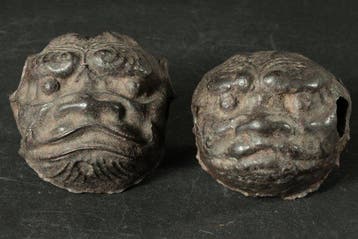 Mask - IJzer, Gietijzeren demonengezicht-ornamenten (paar) -
