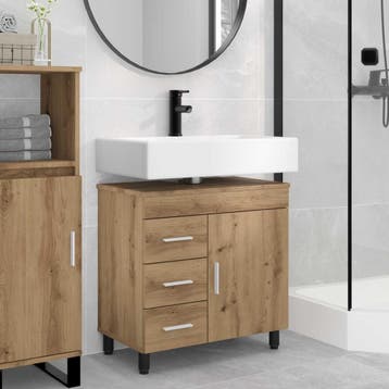 vidaXL Badkamer vaniteitsunit Artisanaal eiken 60 x 35 x 60, Verzenden, Nieuw