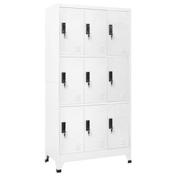 vidaXL Lockerkast 90x45x180 cm staal wit, Verzenden, Nieuw