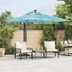 vidaXL Parasol met stalen paal 269x269x235 cm blauw, Tuin en Terras, Verzenden, Nieuw