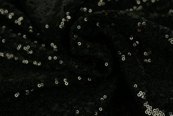 10 meter paillettenstof - Zwart - 100% polyester, Verzenden