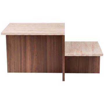 Evila Modern Coffee Table, 80 X 40 X 40 Cm, Travertine &, Verzenden, Nieuw, Minder dan 50 cm, Scandinavisch