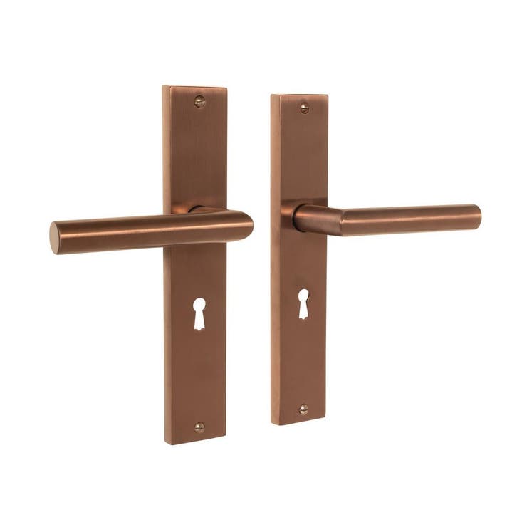 Ferro geveerd op schild sleutelgat 55mm mat brons - deurb..., Bricolage & Construction, Serrurerie de bâtiment & Dispositif de fermeture