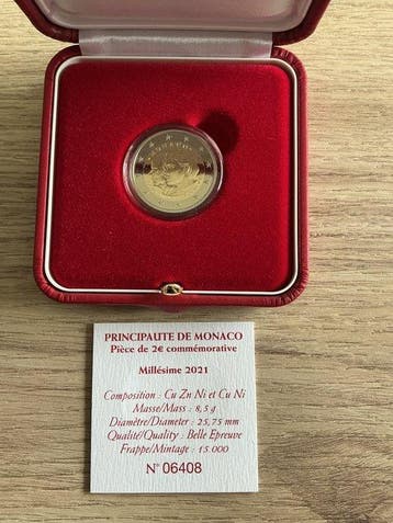 Monaco. 2 Euro 2021 10 Ans du Mariage Princier Proof