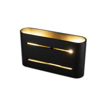 Zwarte LED wandlamp - 2x G9 fitting - IP20 - Petersburgh, Huis en Inrichting, Lampen | Wandlampen, Verzenden, Nieuw, Overige materialen