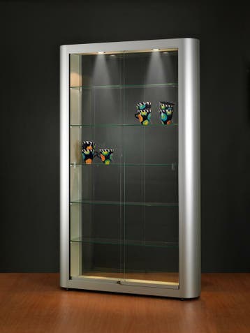 *TIP*  Luxe vitrinekast aluminium 118,6 cm met brede randen, Ophalen of Verzenden