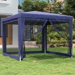 vidaXL Partytent met 4 mesh zijwanden 3x3 m HDPE blauw, Verzenden