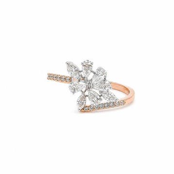Bague de cocktail - 18 carats Or rose, Or blanc - 1.16ct.