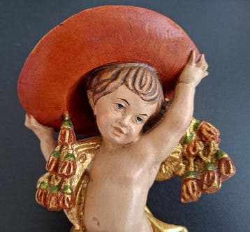 Beeldje - Südtirol Engel Putte ca. 21 cm - Hout
