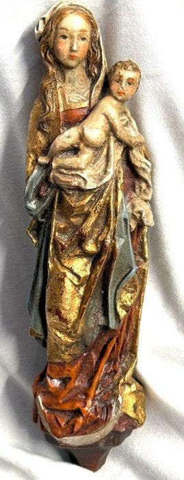 Figuur - Jungfrau Maria mit Jesu Kind - Hars / houtpasta