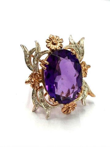 Zonder minimumprijs - Ring - 9 kt. Roségoud, Zilver -