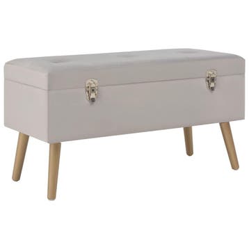 vidaXL Bankje met opbergvak 80 cm fluweel grijs, Verzenden, Nieuw