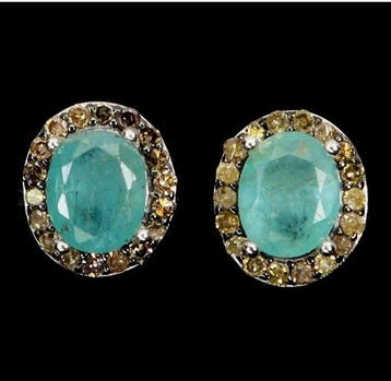 Sans prix de réserve - Boucles doreilles Argent - 1.58ct., Handtassen en Accessoires, Oorbellen, Nieuw