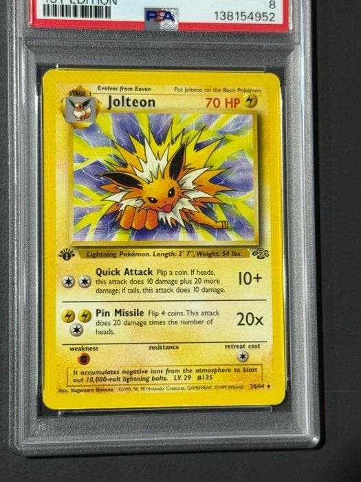 Pokémon - 1 Graded card - Jolteon Jungle #20 First edition -, Hobby & Loisirs créatifs, Jeux de cartes à collectionner | Pokémon
