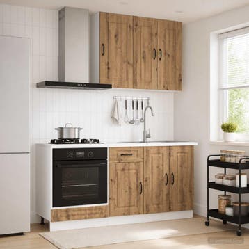 vidaXL Keukenblok KALMAR 5 st Artisanaal eiken Bewerkt hout, Verzenden