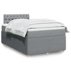 vidaXL Boxspring met matras stof lichtgrijs 120x190 cm, Verzenden, Nieuw