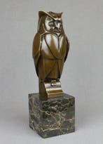 Sculpture, Large Owl - 4.7 kg - 35 cm - Bronze patiné