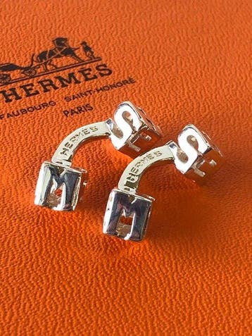 Zonder minimumprijs - Hermès - Manchetknopen - Logo Cube
