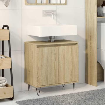 vidaXL Badkamerkast 58x33x60 cm bewerkt hout sonoma, Verzenden, Nieuw