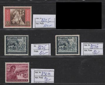 Empire allemand 1942/1945 - Erreur de plaque, 6 différentes