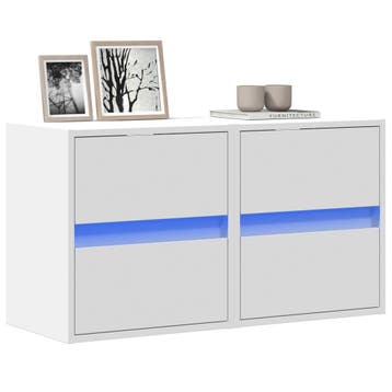 vidaXL Tv-wandmeubels 2 st met LED-verlichting 41x31x45 cm, Verzenden