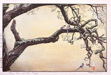 Plum Tree and Blue Magpie “Juzu kake no ume ” - Toshi