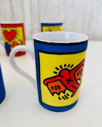 Keith Haring - Mok (6) - Porselein - unieke, iconische