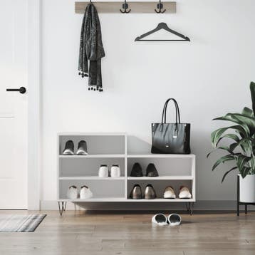 vidaXL Schoenenkast 102x36x60 cm bewerkt hout wit, Verzenden