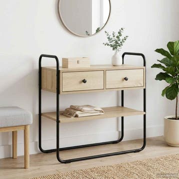 vidaXL Consoletafel Sonoma Eiken 80 x 40 x 75 cm Bewerkt, Verzenden, Nieuw