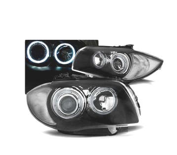 PHARES BMW E81 E87 E82 E88 ANGEL EYES LED NOIRS, Verzenden