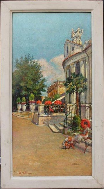 Guido Catoni (1888-1964), attributed to - Street scene in