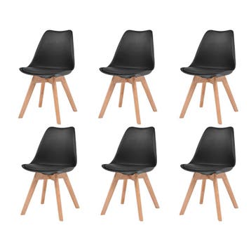 vidaXL Eetkamerstoelen 6 st kunststof zwart, Verzenden, Nieuw