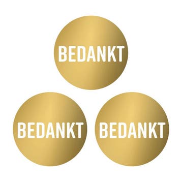 Bedankt Stickers - 40 mm - Goudkleurig - Goudfolie - 30, Hobby & Loisirs créatifs, Verzenden