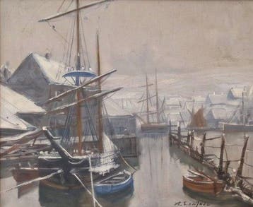 Alexander Essfeld (1874-1939) - Winterlicher Hafen