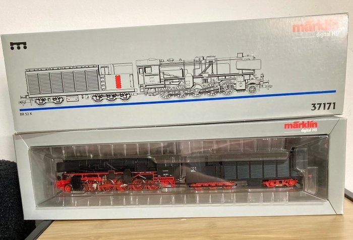 Märklin H0 - 37171 - Stoomlocomotief met tender (1) - BR 52, Hobby & Loisirs créatifs, Trains miniatures | HO