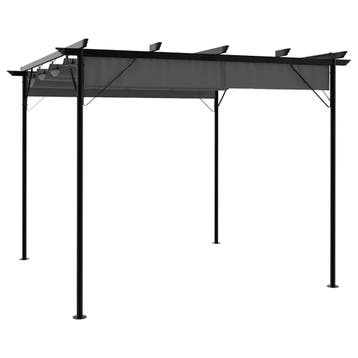 vidaXL Pergola met uittrekbaar dak 180 g/m² 3x3 m staal, Verzenden