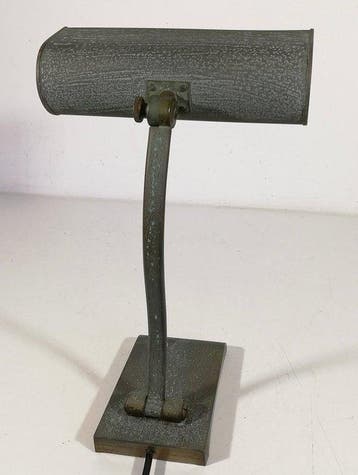 Tafellamp - Art Déco 1930: Notary Lamp - Brons, Messing -