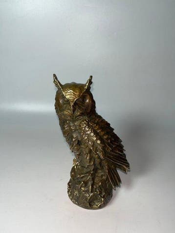Sculpture, Metal Bronze Owl Sculpture - 17 cm - Bronze