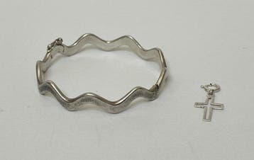 925 zilveren armband met afneembaar kruis van 925 zilver -