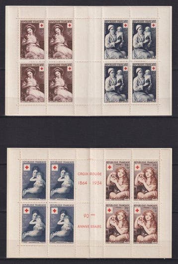Frankrijk 1953/1956 - Rode Kruis-notitieboekjes van nr. 2002, Gestempeld