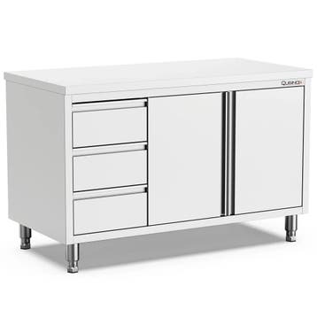 Werkbank | 700 LINE | RVS | Draaideuren + Laden (Links) |, Verzenden