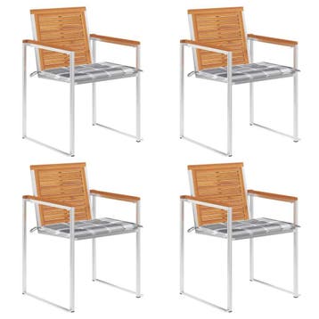 vidaXL Tuinstoelen 4 st met kussens massief acaciahout, Jardin & Terrasse, Verzenden