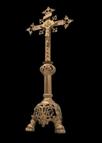Antiek Crucifix - Verguld brons - 1850-1900 - Prachtig