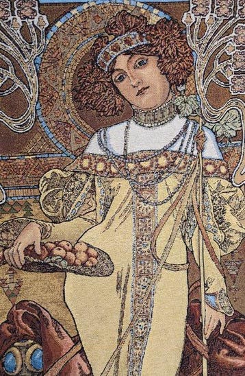 ARAZZO Alfons Mucha De Herfst exclusief - 100x45cm - Art