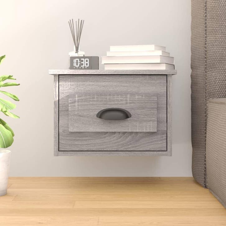 vidaXL Nachtkastje wandgemonteerd 41,5x36x28 cm grijs sonoma, Huis en Inrichting, Slaapkamer | Nachtkastjes, Nieuw, Verzenden
