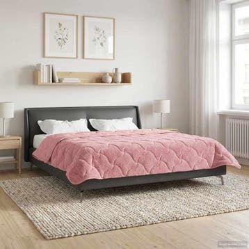 vidaXL Zomer Deken Roze 200 x 200 cm Microvezel en Teddy, Verzenden, Nieuw