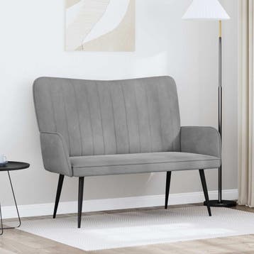 vidaXL 2-Zits Sofa Lichtgrijs 115 x 61 x 87 cm fluweel, Verzenden, Nieuw