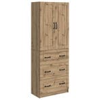 vidaXL Kast Set 2 pcs Artisanaal eiken 66 x 34,5 x 87 cm, Huis en Inrichting, Verzenden, Nieuw